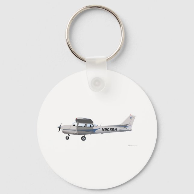 Cessna 172 Skyhawk Blue Key Ring (Front)