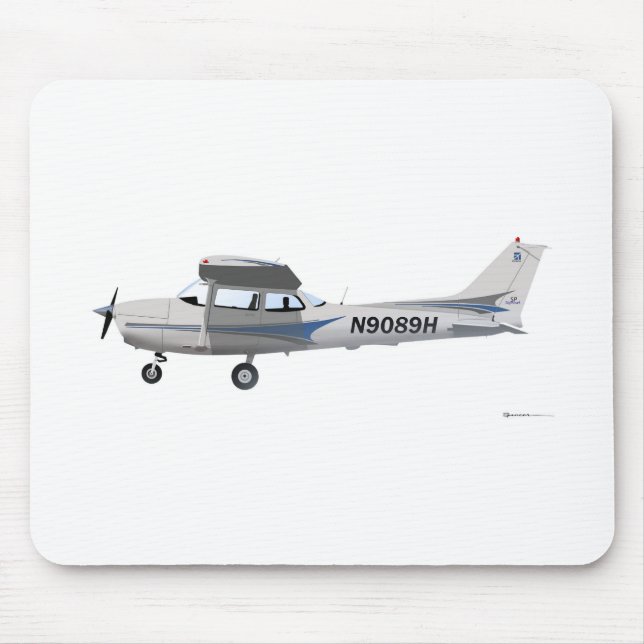 Cessna 172 Skyhawk Blue Mouse Pad (Front)