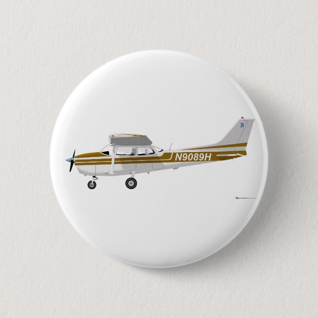 Cessna 172 Skyhawk Brown 6 Cm Round Badge (Front)