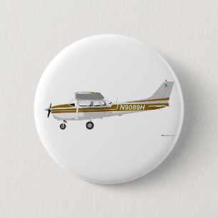 Cessna 172 Skyhawk Brown 6 Cm Round Badge