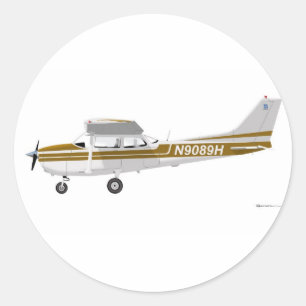 Cessna 172 Skyhawk Brown Classic Round Sticker