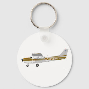 Cessna 172 Skyhawk Brown Key Ring