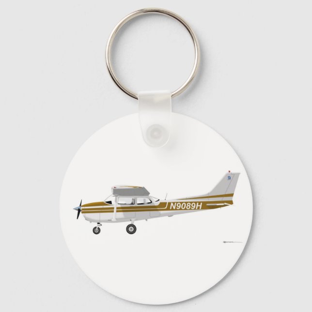 Cessna 172 Skyhawk Brown Key Ring (Front)