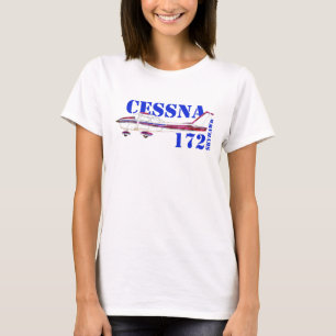 Cessna 172 Skyhawk Illustration Bold Text Design T-Shirt