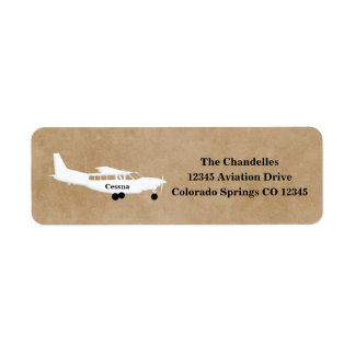 Cessna Airplane Artistic Return Address Label