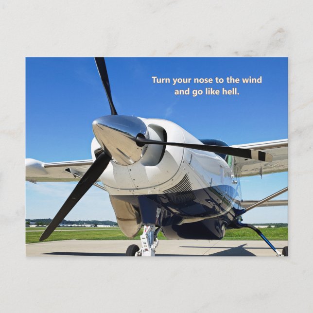 Cessna Caravan Post Card "Nose to the Wind" (Front)