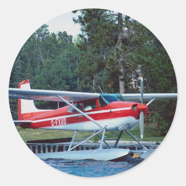 Cessna floatplane classic round sticker (Front)