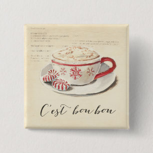 C'est Bon Bon 15 Cm Square Badge