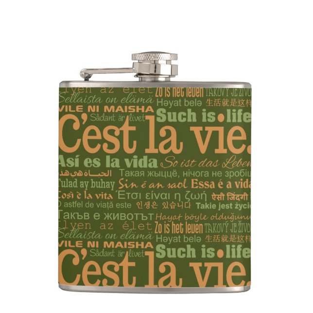 C'est La Vie custom flask (Front)