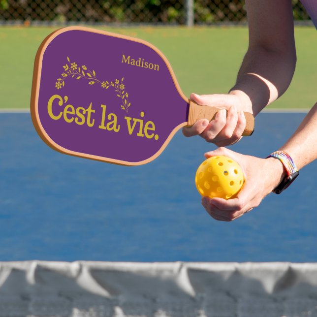 C'est La Vie custom name Pickleball Paddle (Insitu)