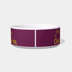 C'est La Vie custom pet bowl