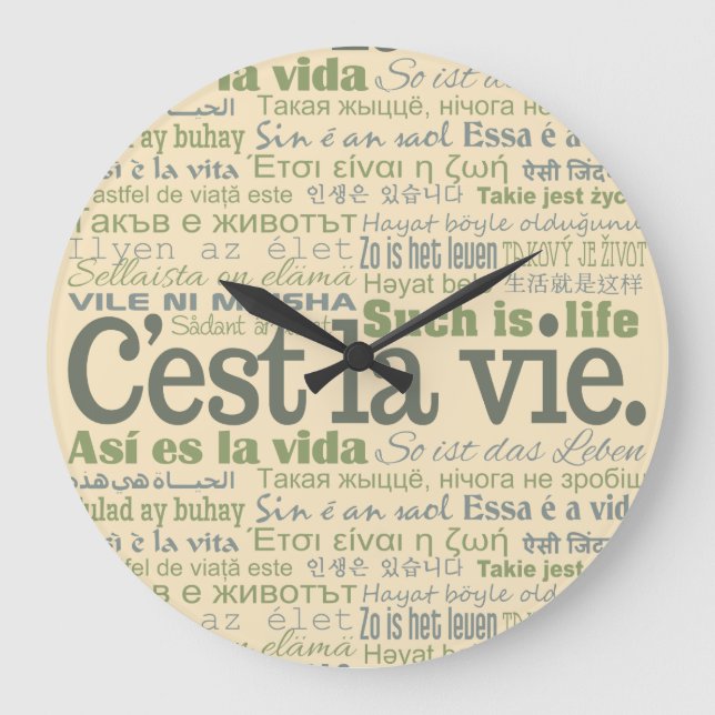 C'est La Vie custom wall clock (Front)