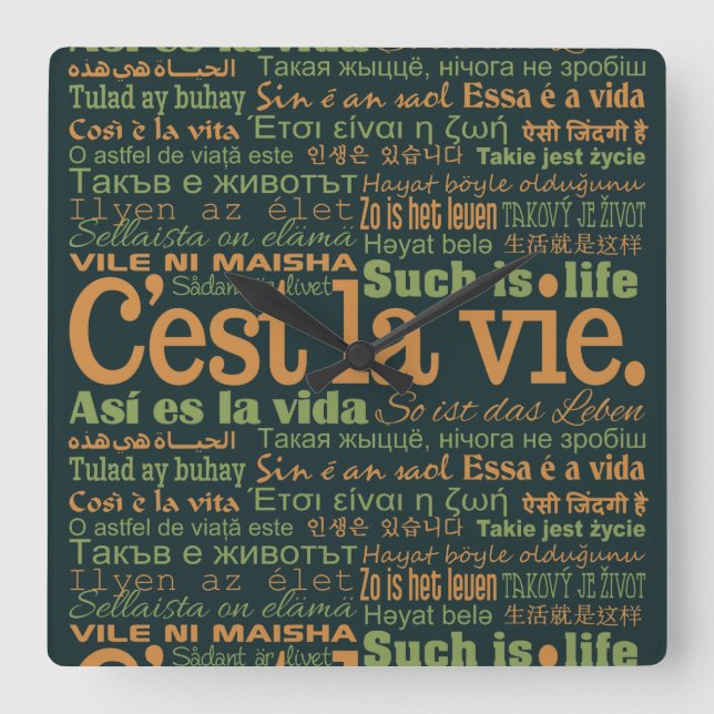 C'est La Vie custom wall clock (Front)