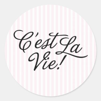C'est La Vie French Parisian Paris Theme France Classic Round Sticker