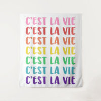 C'est La Vie French Saying in Rainbow Lettering