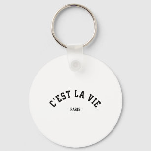 Cest La Vie Paris France Women Men Vintage Summer Key Ring