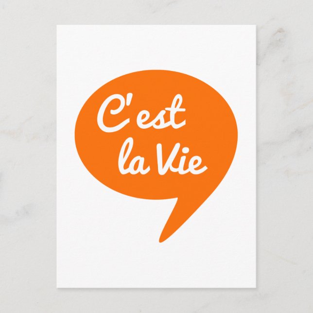 C'est la vie, "that's life" french word art, text postcard (Front)