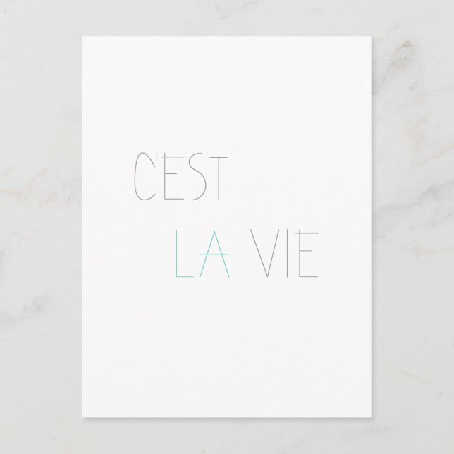 C'est La Vie - That's Life Postcard (Front)
