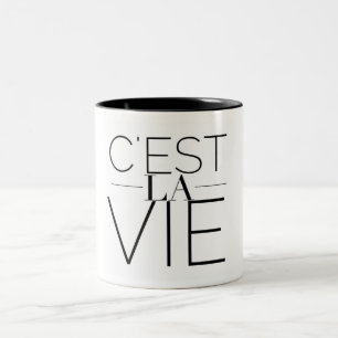 C'est La Vie Two-Tone Coffee Mug