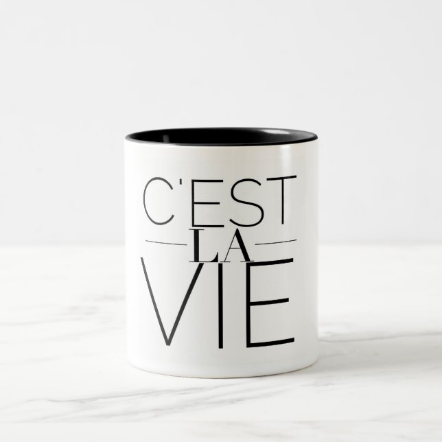 C'est La Vie Two-Tone Coffee Mug (Center)