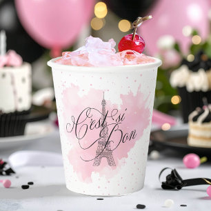 C'est si Bon Parisian Sweet 16 Pink Splash ID1162 Paper Cups