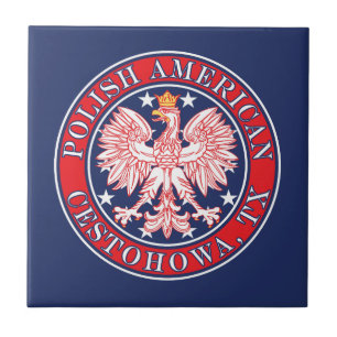 Cestohowa Texas Polish American Eagle Ceramic Tile