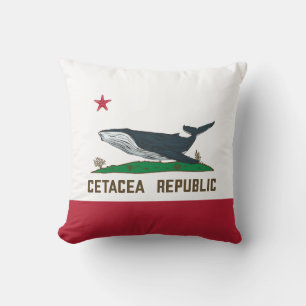 Cetacea Republic Whale Flag Rorqual Cushion