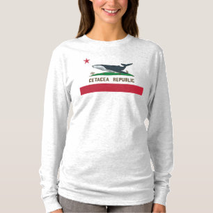 Cetacea Republic Whale Flag Rorqual T-Shirt