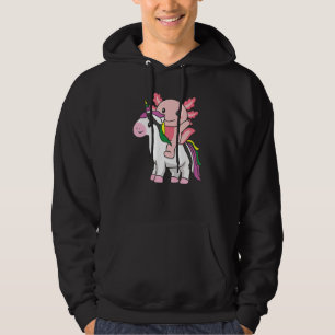 Ceterosexual Flag Pride Lgbtq Axolotl On Unicorn P Hoodie