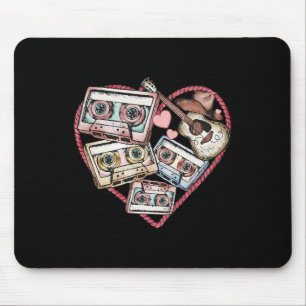 Cettes Western 90s Country Music Heart Valentine C Mouse Pad