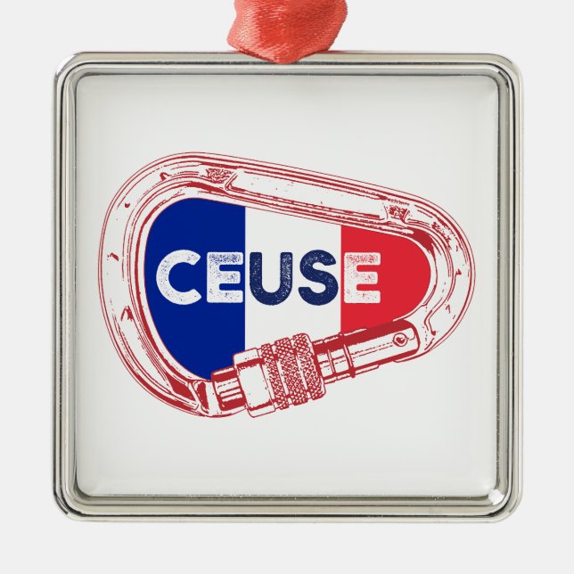 Ceuse France Rock Climbing Carabiner Metal Ornament (Front)
