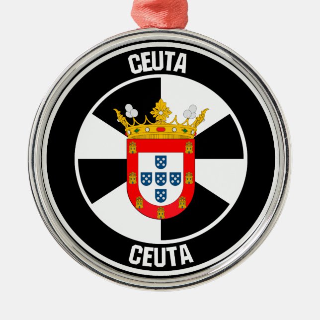 Ceuta Round Emblem Metal Ornament (Front)