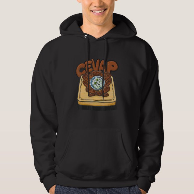 Cevap Serbian Grill Sausages Cevapi Croatian Food  Hoodie (Front)