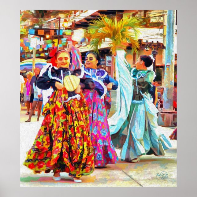 Ceviche Mexican Festival Dancers 2549 Art Print (Front)