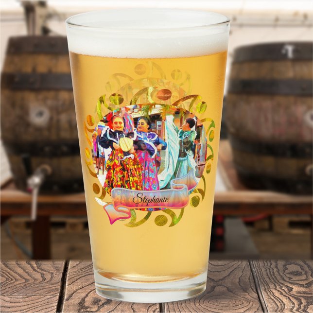 Ceviche Mexican Festival Dancers 2549 Beer Glass (Creator Uploaded)