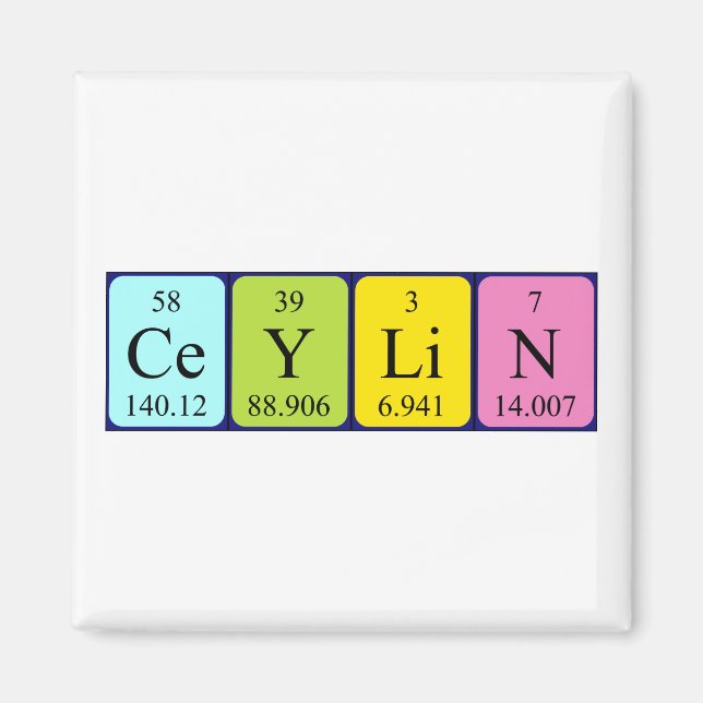 Ceylin periodic table name magnet (Front)