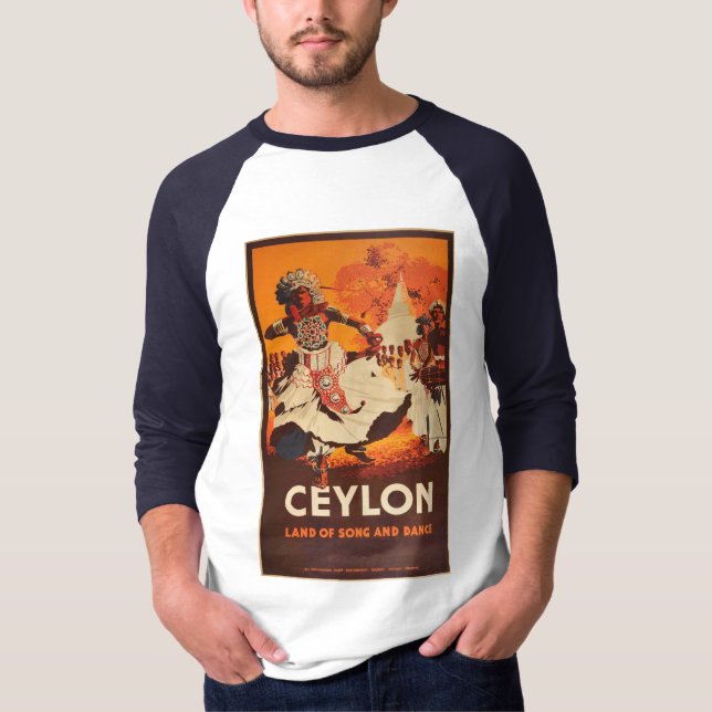  Ceylon Traditional Dance Banner Travel T-Shirt  (Front)