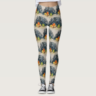 Cezanne Apples and Cloth Vintage Still Life Art Leggings