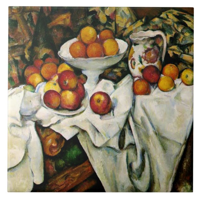 Cezanne - Apples and Oranges Ceramic Tile (Front)