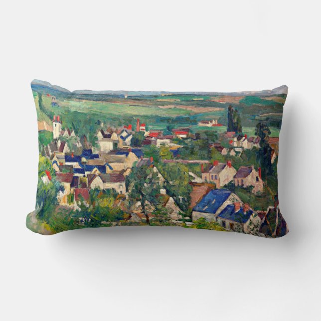 Cezanne - Auvers, Panoramic View, Lumbar Cushion (Front)