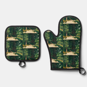 Cezanne Avenue at Jas de Bouffan Vintage Print Oven Mitt & Pot Holder Set