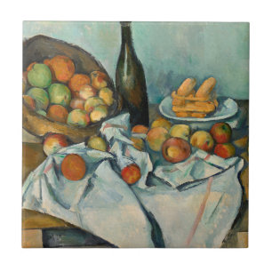 Cezanne Basket Apples Impressionism Art Ceramic Tile