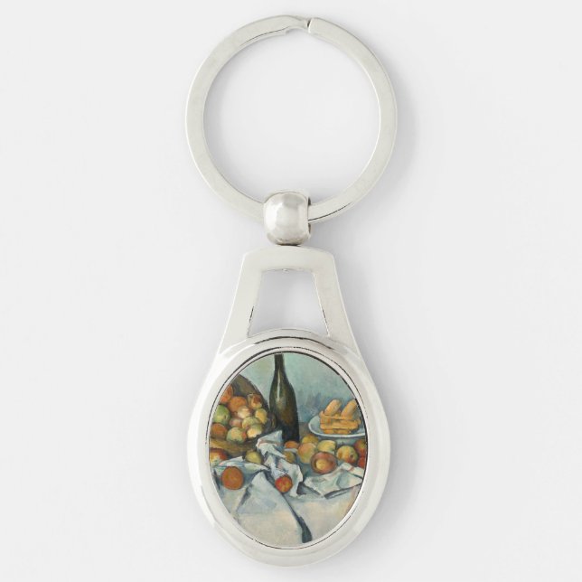 Cezanne Basket Apples Impressionism Art Key Ring (Front)