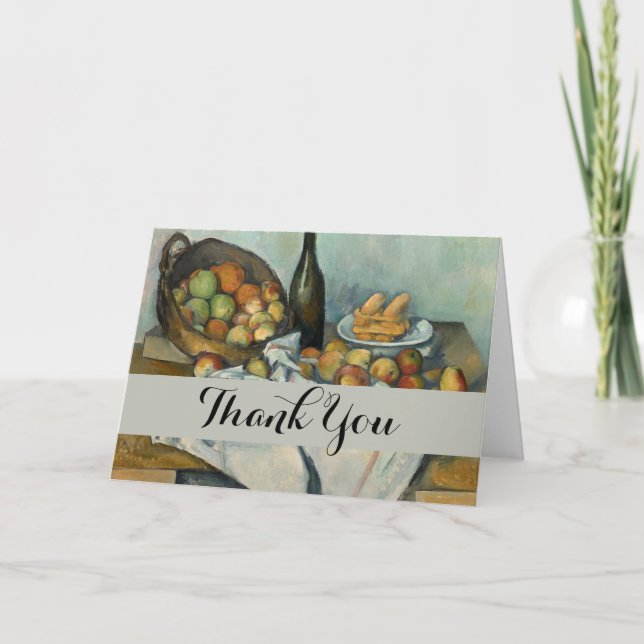 Cezanne Basket Apples Impressionism Art Thank You Card (Front)