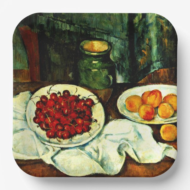 Cezanne - Cherries, fine art, Paper Plate (Front)