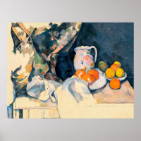 Cezanne - Curtain and Fruit