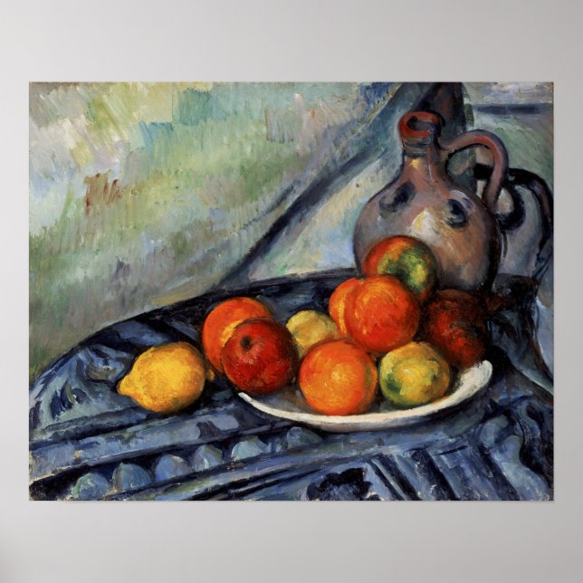 Cézanne - Fruit And A Jug On A Table Poster (Front)