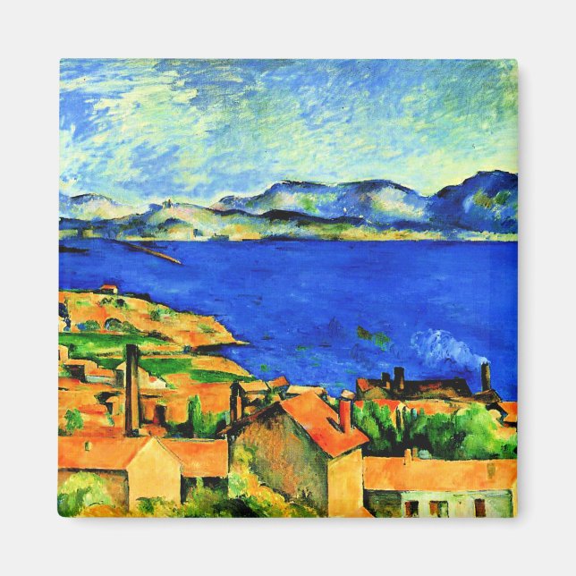 Cezanne - Gulf of Marseille, famous painting,  Magnet (Front)