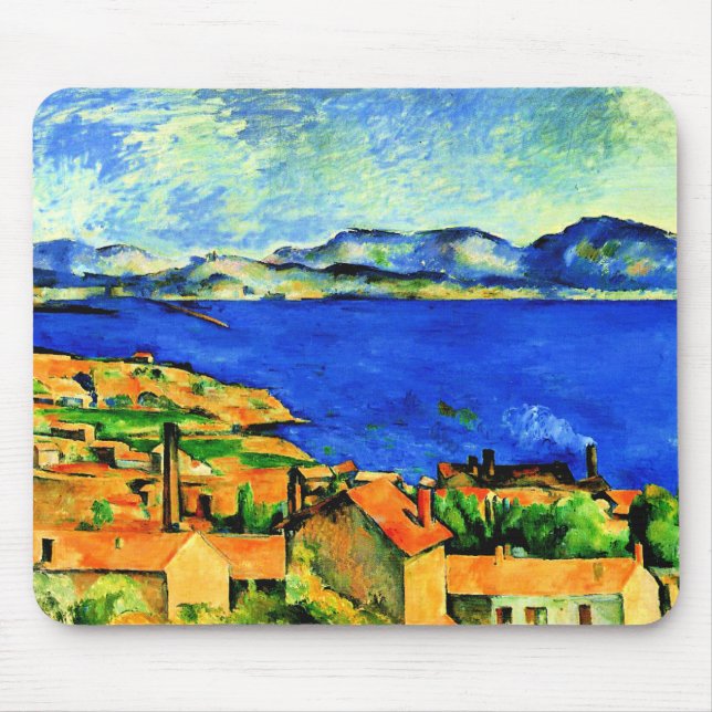 Cezanne - Gulf of Marseille, famous painting, Mouse Pad (Front)