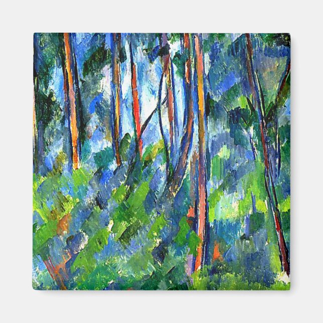 Cezanne - In the Woods, famous painting Magnet (Front)
